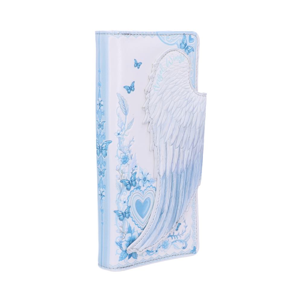 White Angel Wings Embossed Purse