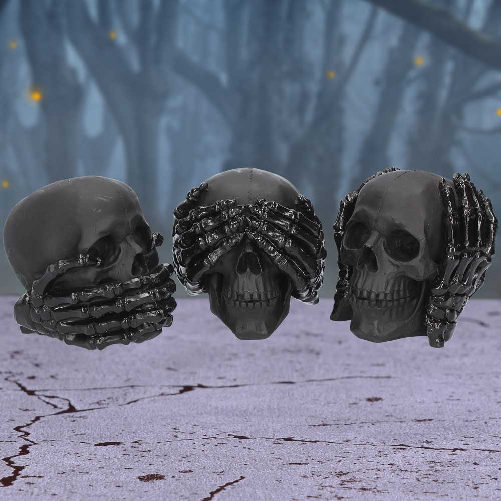 Dark See No, Hear No, Speak No Evil Skulls