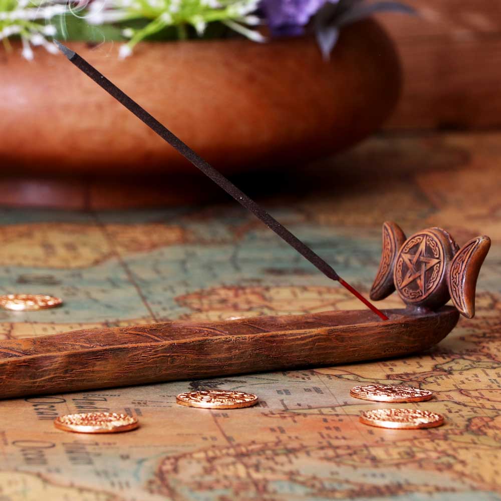 Triple Moon Goddess Incense Holder