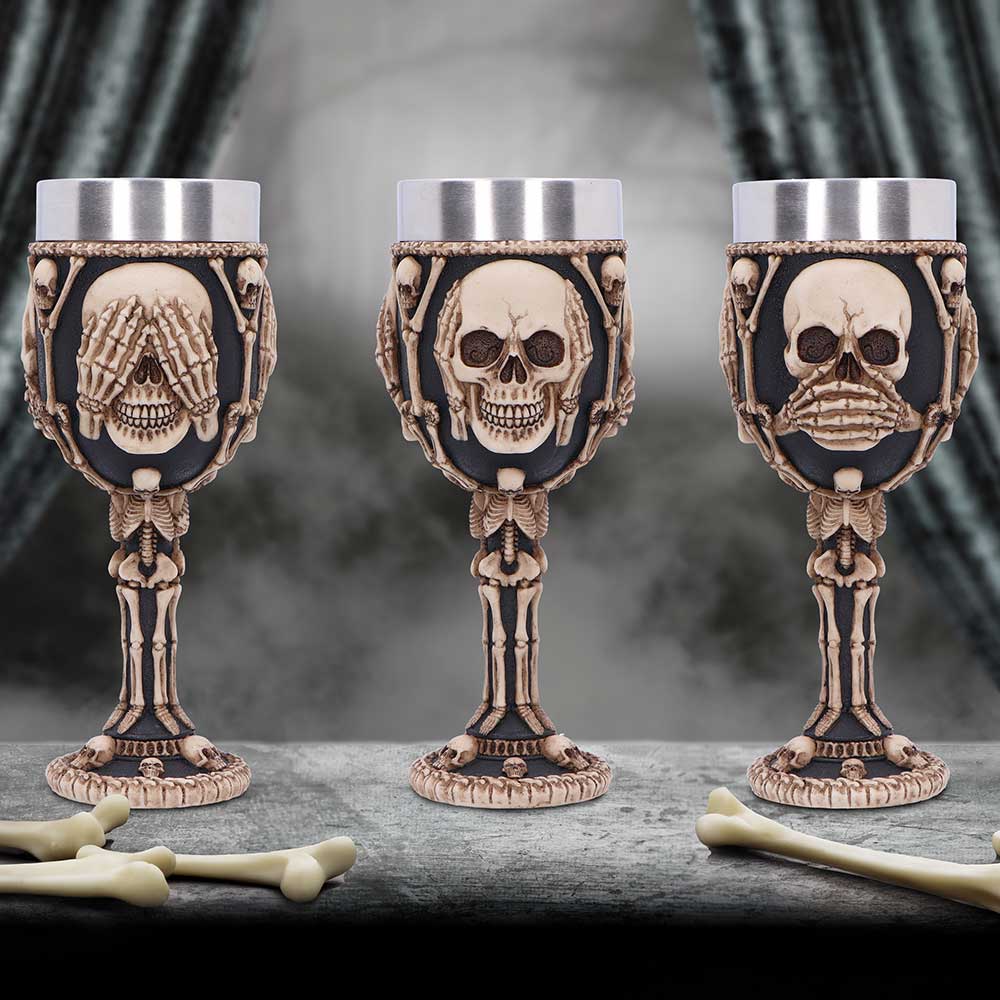 Three Wise Skeleton Goblet